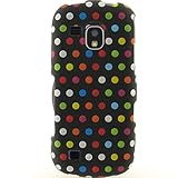 Hard Snap-on Shield RUBBERIZED With RAINBOW DOTS Design Faceplate Cover Sle ....