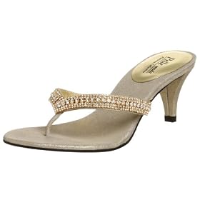 Pelle Moda Women's Heavenly2 Mid Heel Crystal Thong