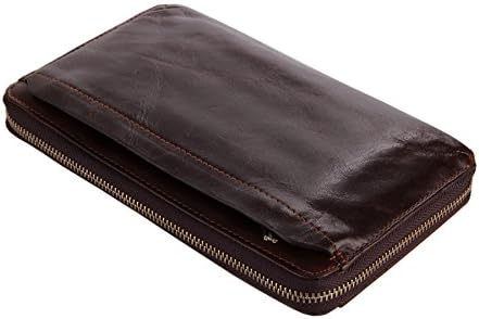 QISHI YUHUA DMJ Mens The New High-End Coffee Cowhide Wallets Clutch Bag