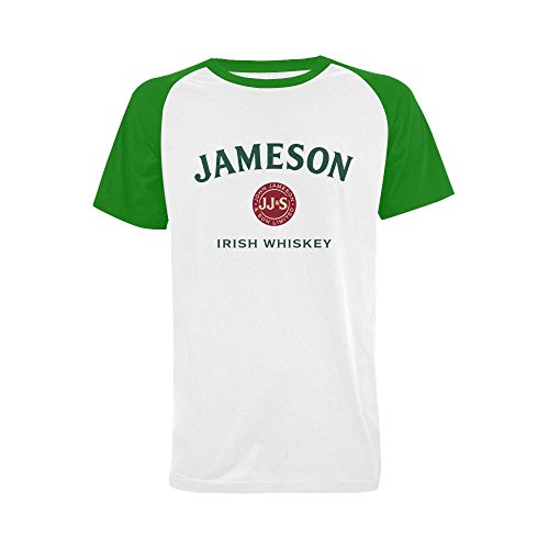 Wihuae Men's Jameson Beer Logo Short Sleeve Raglan T-shirt (USA Size)