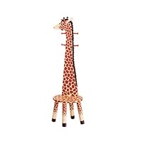 Teamson Kids - Children's Animal Stool with Coat Rack - Giraffe