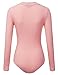 Doublju Womens Basic Trendy Ribbed Knit Bodysuit