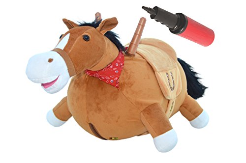 Big Save! Bouncy Horse, Soft plush Ride on INFLATABLE Stuffed Hopper Horse.