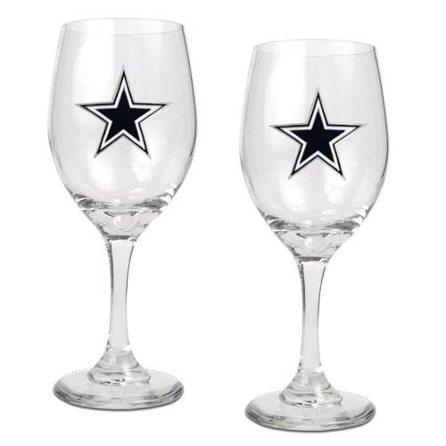 Dallas Cowboys NFL 2pc Wine Glass Set - Primary Logo