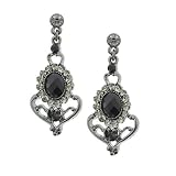 Victorian Jet Black Drop Earrings