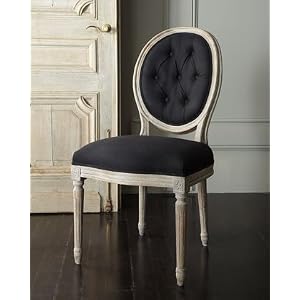 Two Black Linen Chairs