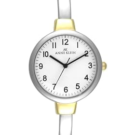 AK Anne Klein Ladies Two-Tone Bangle Bracelet Watch #10-8281WTTT by AK Anne Klein