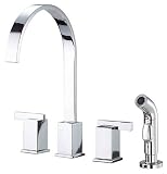 Danze D414344 Sirius Double-Handle Kitchen Faucet with Side Spray, Chrome