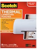 Scotch Thermal Laminating Pouches, 8.9 x 11.4-Inches, 5 mil thick, 50-Pack (TP5854-50)