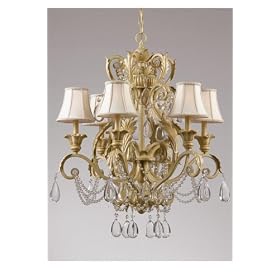 Six - light Handpainted Chandelier With Champagne, 28"Hx28"W, CHAMPAGNE