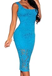 Cocktail Lace Polyester/Spandex Spring Summer Winter Sleeveless Party Dress/Midi Dress 