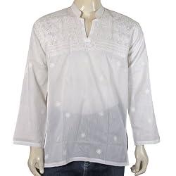 Mens Embroidered Kurta Casual Cotton Shirt India Chest 36 inches (gck167)