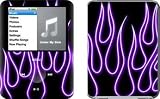 Purple Neon Flames Design Protective Decal Skin Sticker for Apple iPod nano 3G (3rd Generation) 4GB/ 8GB Player