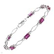 Bracelet With 4.95ctw Precious Stones - Genuine Diamonds and Rubies Beautifully Crafted in White Gold. Total item weight 6.2g Length 8in