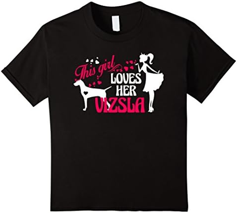 Kids Vizsla Shirt - This Girl Loves Her Vizsla Tshirt 10 Black