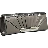 J. Furmani Pleated Metallic Flap Clutch