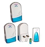3 X Triple 100M 100 meters Home Remote Wireless Doorbell Door Bell Chime-UK Plug in type