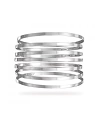 MMA Silver - 7 8 inch Flat Bangles