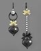 Betsey Johnson Asymmetrical Black Heart Earrings