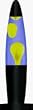 Yellow Wax Blue Liquid Volcano Lamp