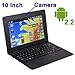 10" Black Laptop Netbook WiFi Built-in Camera 4GB Flash and TONS of Android Apps and Games by WOLVOL