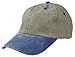 Blank Hat Pigment Dyed Washed Cotton Ball Cap in Navy Blue and Khaki