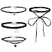 Areke Leather Chain Choker Necklace for Women Girls, Gothic Tassel Velvet Necklaces Adjustable Set