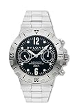 Bvlgari SC38SS-SLN Diagono Black Dial Stainless Steel Automatic Chronograph|Chronometer Men's Watch
