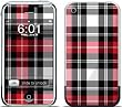 Red Plaid Design Protective Skin Decal Sticker for Apple iPhone (2G)