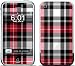 Red Plaid Design Protective Skin Decal Sticker for Apple iPhone (2G)