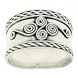 Ladies Cigar Band in Sterling Silver with Scroll Design
