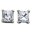 18k Gold, Princess-Cut, Diamond 4-Prong Stud Earrings (1/3 cttw, H-I Color, SI1-SI2 Clarity)
