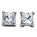 18k Gold, Princess-Cut, Diamond 4-Prong Stud Earrings (1/4 cttw, H-I Color, SI1-SI2 Clarity)