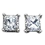 18k Gold, Princess-Cut, Diamond 4-Prong Stud Earrings (1/3 cttw, H-I Color, SI1-SI2 Clarity)