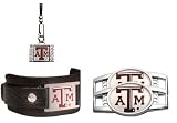 Texas A&M Aggies Leather Cuff Bracelet/Cell Phone Charm/ Shoe Thingz Charm Package