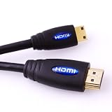 LCS - 1.8M - Cable HDMI Type C - Mini HDMI vers HDMI - Version 1.4a - Signal Video Haute performance 2160p avec Ethernet et 3D - Connecteurs plaqu�s or