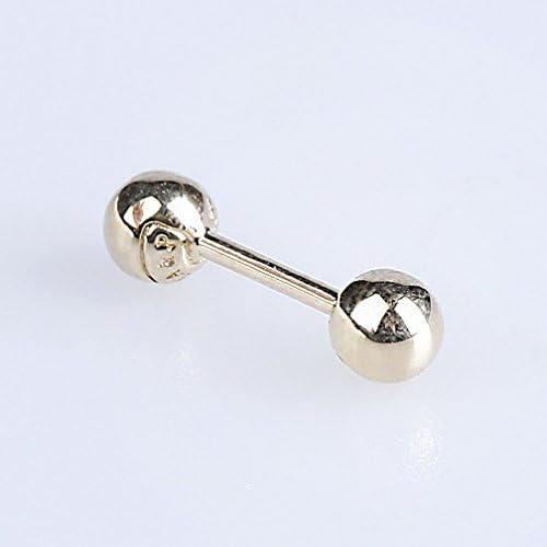 14K Solid Gold Ball Studs 4mm, 14K Barbell Earrings, Cartilage, Tragus, Helix, Conch, Lobe, Piercing Earrings, Minimalist Earrings, Simple Studs, Geometric Earrings, Dainty Earrings