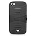 [ARENA] SOLID BLACK HYBRID WAVE STAND COVER HARD GEL CASE for BLU LIFE VIEW L110A + FREE SCREEN PROTECTOR