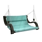Outdoor Woven Wicker Ocean Blue Double Hanging Chair
