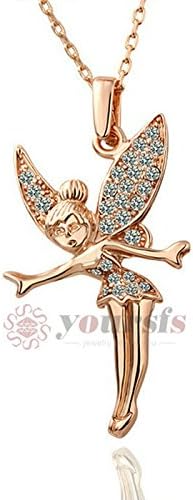 Est Jewelry Jewelry 18K Gold Plated Use Austria Crystal 18K GP Tinkerbell Pendant Necklace N4R1 best friend necklaces