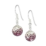 SilberDream scintillement bijoux - Boucle doreille en argent 925 avec cristaux Swarovski ICE blanc et violet 10mm de diamètre GSO001