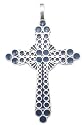 Blue Evangelical Jesus Cross Pewter Pendant Necklace
