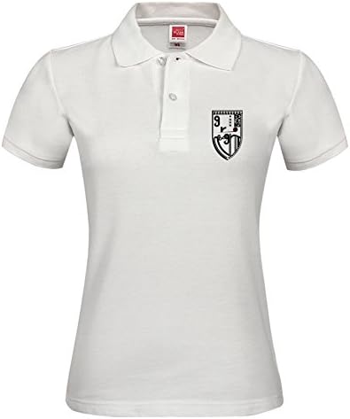 Machine Printed Grin & Grit Designs (black, Beveled) Polo Shirt Stylish Women White Shirts Short Sleeve Medium Polo