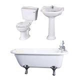 Traditional Single Ended Roll Top Bath, Ryther Pottery, Shower Mixer