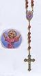Rose Petal Scented Rosary - Divine Child Centerpiece - Byzantine Cross - 18in. Chain - Matching Case - IMPORTED FROM ITALY