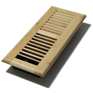 Decor Grates WLBA412-N 4-Inch by 12-Inch Wood Louver Floor Register, Natural Bamboo