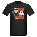 41vfNuuGJfL. SL160  MUSCLEHEDZ   LOOK n GROW   Black T Shirt Bodybuilding Dark T Shirt by CafePress