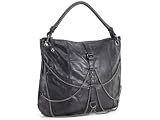 Hype Louise Top Zip Hobo in Black
