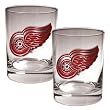 Detroit Red Wings 2pc Rocks Glass Set - Primary Logo NHL Hockey