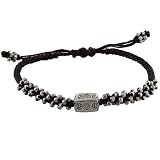 FOJO's Adjustable Hill Tribe Imprinted Silver Bead Bracelet
